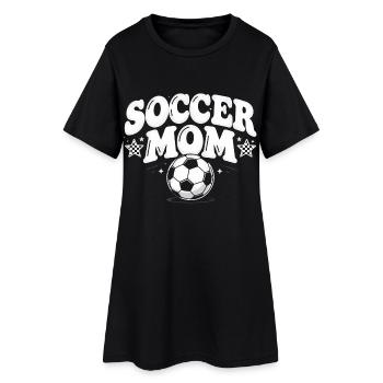 Fußball Vintage Mama Retro Spieltag Jugendbekleidu - Frauen T-Shirt-Kleid - Schwarz - Vorne
