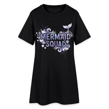 Mermaid Squad Mermaid Ocean Gift Funny - Women’s T-Shirt Dress - black - Front