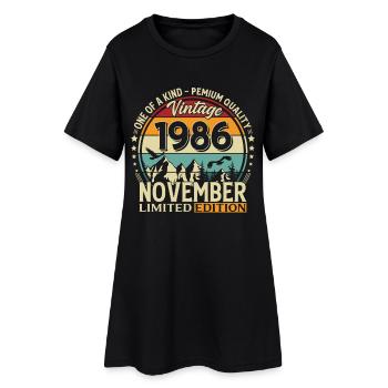 40ème Anniversaire Vintage Novembre Cru 1986 - Robe T-shirt Femme - noir - Devant