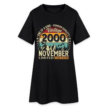 25. Geburtstag Vintage November Jahrgang 2000 - Frauen T-Shirt-Kleid - Schwarz - Vorne