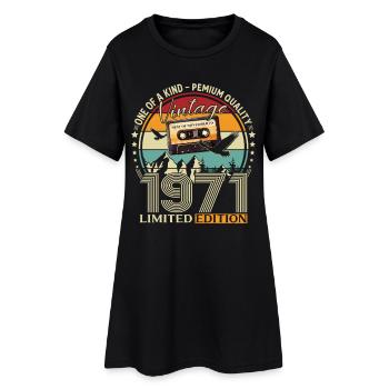 Cassette 55ème Anniversaire Novembre Millésime 1971 - Robe T-shirt Femme - noir - Devant