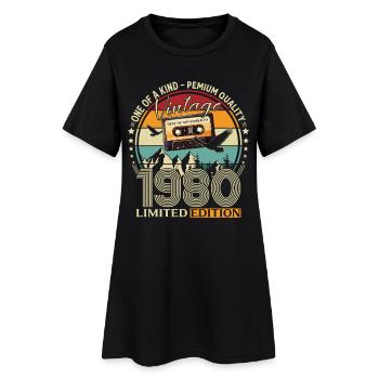 Cassette 45ème Anniversaire Novembre Millésime 1980 - Robe T-shirt Femme - noir - Devant