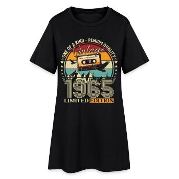 Cassette 60ème Anniversaire Novembre Millésime 1965 - Robe T-shirt Femme - noir - Devant