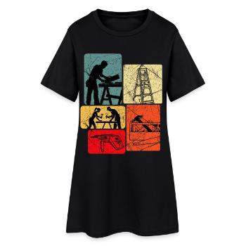 Projet de bricolage Dire temps en famille - Robe T-shirt Femme - noir - Devant