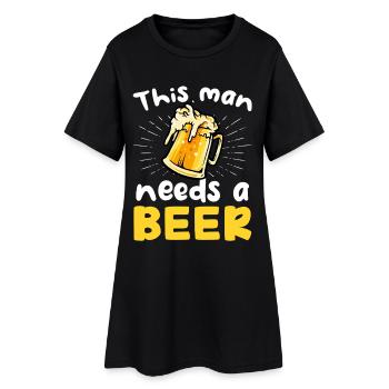 Cet homme a besoin d’une bière - Robe T-shirt Femme - noir - Devant