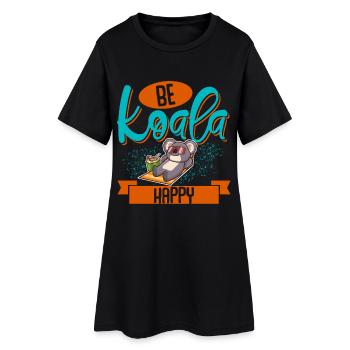 Koala - Robe T-shirt Femme - noir - Devant