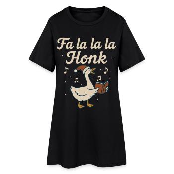 Weihnachtsgans Fa La La La Honk Lustiger Feiertag - Frauen T-Shirt-Kleid - Schwarz - Vorne