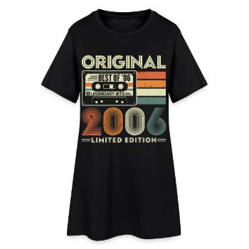 Original 2006 Jahrgang Vintage Geburtstag Retro - Frauen T-Shirt-Kleid - Schwarz - Vorne