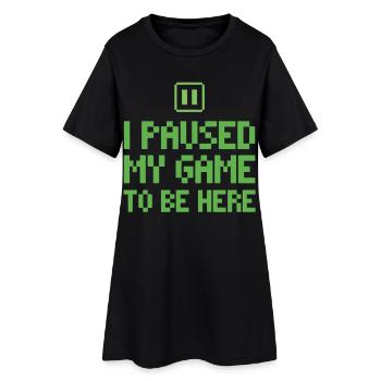 Pixel Gamer Shirt – Perfekt für Videospiel-Fans - Frauen T-Shirt-Kleid - Schwarz - Vorne