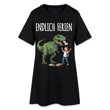Enfin, le fun des dinos de Noël - Robe T-shirt Femme - noir - Devant