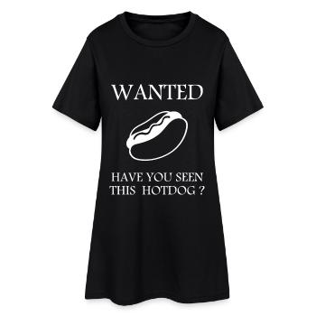 Chemise Hotdog Drôle WANTED – Foodie Design - Robe T-shirt Femme - noir - Devant