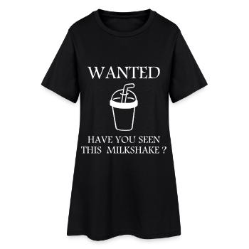 Chemise Milkshake recherchée – Motif de boisson drôle - Robe T-shirt Femme - noir - Devant