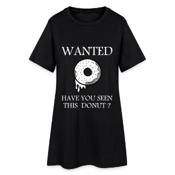 T-shirt Wanted Donut - Funny Food Design - Robe T-shirt Femme - noir - Devant