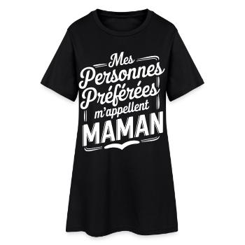 Mes Personnes Préférées m'appellent Maman - Robe T-shirt Femme - noir - Devant