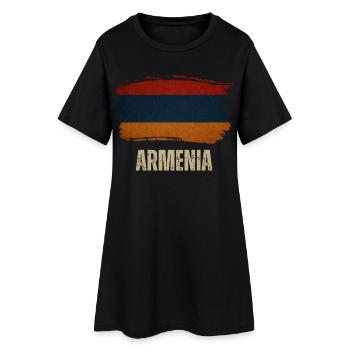 Drapeau grunge de l’Arménie, j’aime l’Arménie - Robe T-shirt Femme - noir - Devant