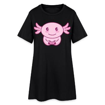 Axolotl Zocker Gamer - Robe T-shirt Femme - noir - Devant