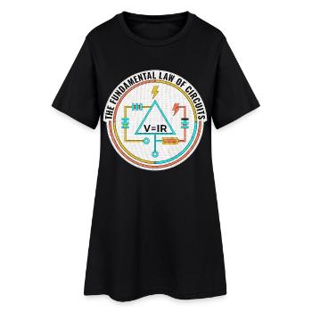 Cadeau pour ingénieur électricien, chemise Funny Circuits - Robe T-shirt Femme - noir - Devant