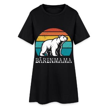 Werdende Mutter BÄRENMAMA Bald Mama Lustiges - Frauen T-Shirt-Kleid - Schwarz - Vorne