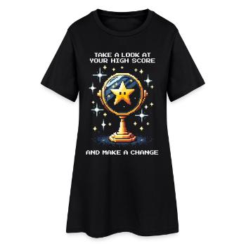 Regardez le meilleur score – changez quelque chose | Arcade - Robe T-shirt Femme - noir - Devant