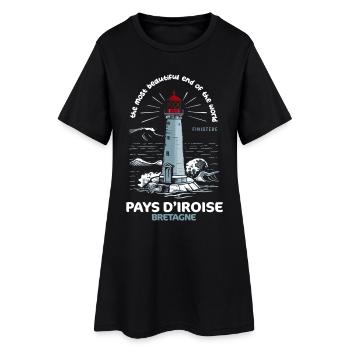 Pays d'Iroise Plus Bel Endroit du Monde Finistère - Robe T-shirt Femme - noir - Devant