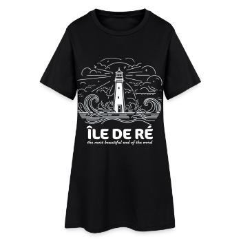 Île de Ré Le Plus Bel Endroit du Monde Charente - Robe T-shirt Femme - noir - Devant