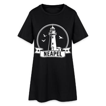 Leuchtturm Neapel Italien Wahrzeichen - Frauen T-Shirt-Kleid - Schwarz - Vorne