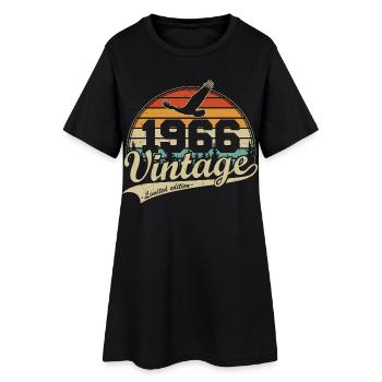 Vintage 1966 Vintage Retro Birthday Gift - Women’s T-Shirt Dress - black - Front