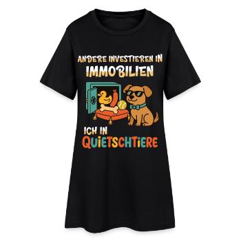 Immobilier? Non merci - des animaux qui couinent - Robe T-shirt Femme - noir - Devant