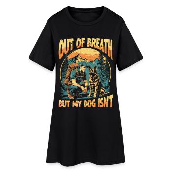 Trail Chien Randonnée Chien Trekker - Robe T-shirt Femme - noir - Devant