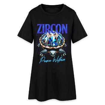 Pierre de naissance Zircon Décembre - Robe T-shirt Femme - noir - Devant