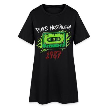 Cassette vintage 1987 Cadeau d’anniversaire 38e - Robe T-shirt Femme - noir - Devant