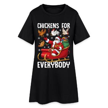 Des poulets pour tout le monde - Robe T-shirt Femme - noir - Devant