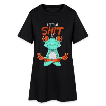 Méditation Yoga Grenouille - Robe T-shirt Femme - noir - Devant