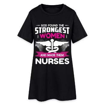 Krankenschwester - Frauen T-Shirt-Kleid - Schwarz - Vorne