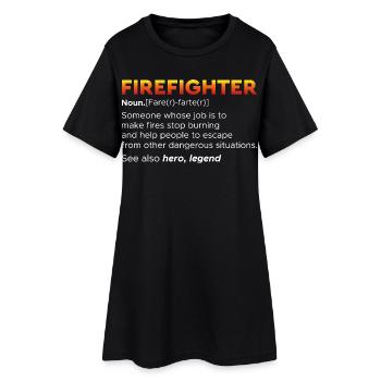 Pompiers - Robe T-shirt Femme - noir - Devant