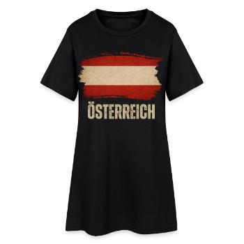 Drapeau grunge de l’Autriche, j’adore l’Autriche - Robe T-shirt Femme - noir - Devant