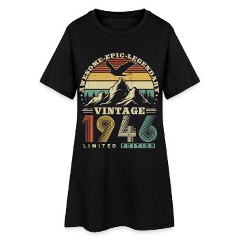1946 Vintage Vintage Birthday Retro Gift - Women’s T-Shirt Dress - black - Front