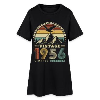1956 Vintage Vintage Anniversaire Cadeau Rétro - Robe T-shirt Femme - noir - Devant