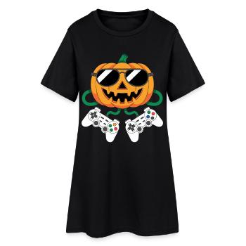 Gamer Pumpkin Halloween pour les gamers - Robe T-shirt Femme - noir - Devant