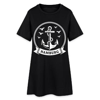 Hamburg Anker Maritimes Wappen Moin - Frauen T-Shirt-Kleid - Schwarz - Vorne
