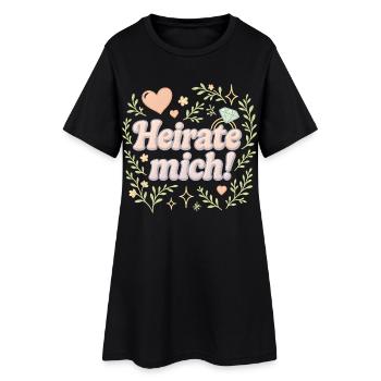 heirate mich / statement design - Frauen T-Shirt-Kleid - Schwarz - Vorne