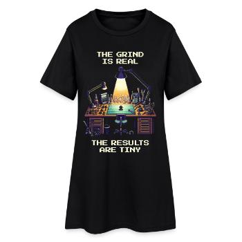 Le grind est réel : le résultat est minuscule | Miniatures - Robe T-shirt Femme - noir - Devant