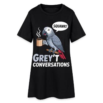 African Grey Parrot Bird Humor - Women’s T-Shirt Dress - black - Front