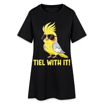 Cockatiel Parakeet Humor Bird - Women’s T-Shirt Dress - black - Front