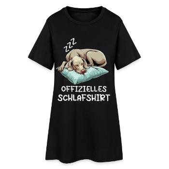 Official Sleep Shirt Weimaraner Weimaraner Dog - Women’s T-Shirt Dress - black - Front