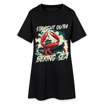 Crabe royal d’Alaska tout droit sorti de la mer de Béring - Robe T-shirt Femme - noir - Devant