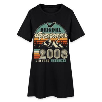 Original 2008 Vintage Vintage Birthday Retro - Women’s T-Shirt Dress - black - Front