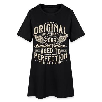 Original_2008_Jahrgang_Geburtstag_Geschenk_Retro - Frauen T-Shirt-Kleid - Schwarz - Vorne