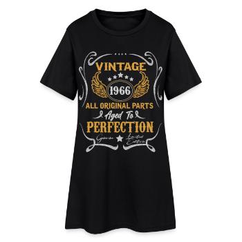 1966 Jahrgang geboren Geburtstag Geschenk - Frauen T-Shirt-Kleid - Schwarz - Vorne