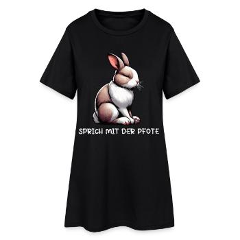 Parler à la patte lapin lapin lapin à longues oreilles - Robe T-shirt Femme - noir - Devant